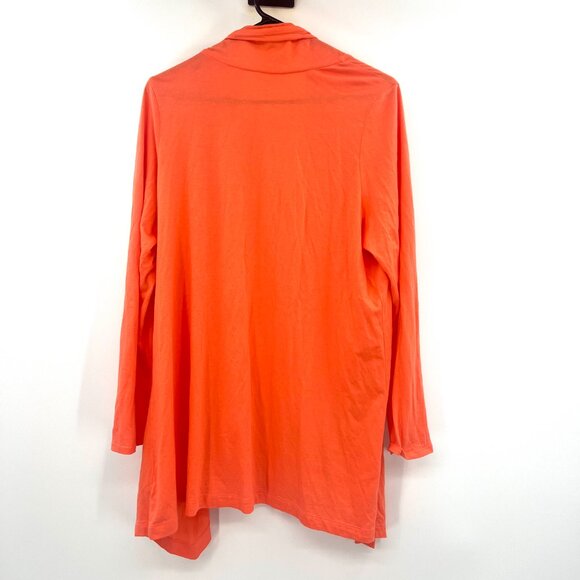 Carole Hochman Heavenly Soft Coral Orange Open Front Cardigan Women's Large - Picture 4 of 4